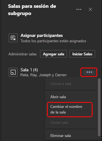 cambiar nombre salas