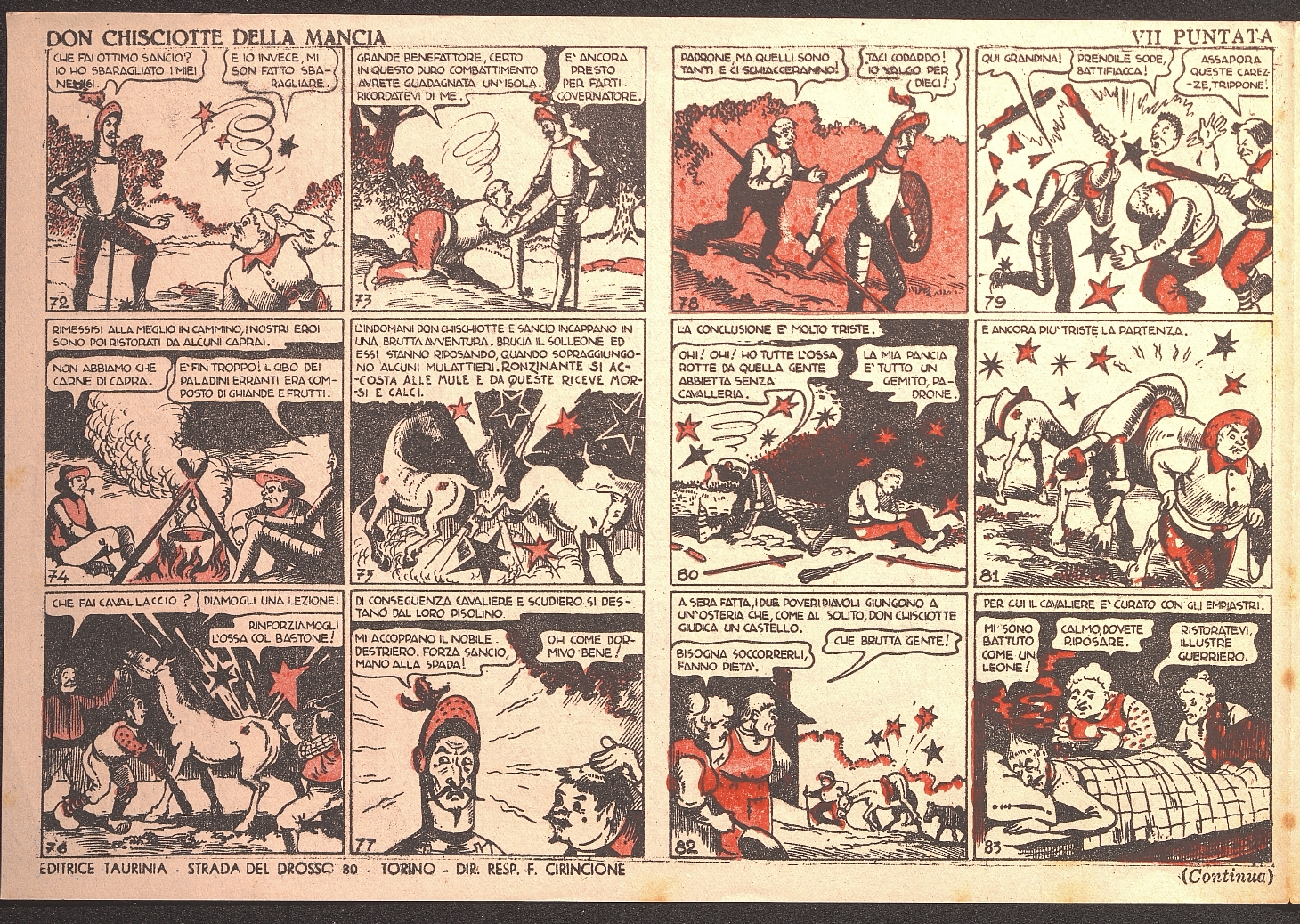 Don Chisciotte della Mancia / riduzione dal romanzo di M. Cervantes di Ardena. Publicado en: Albo viaggi e avventure, Torino: Taurinia, 1949