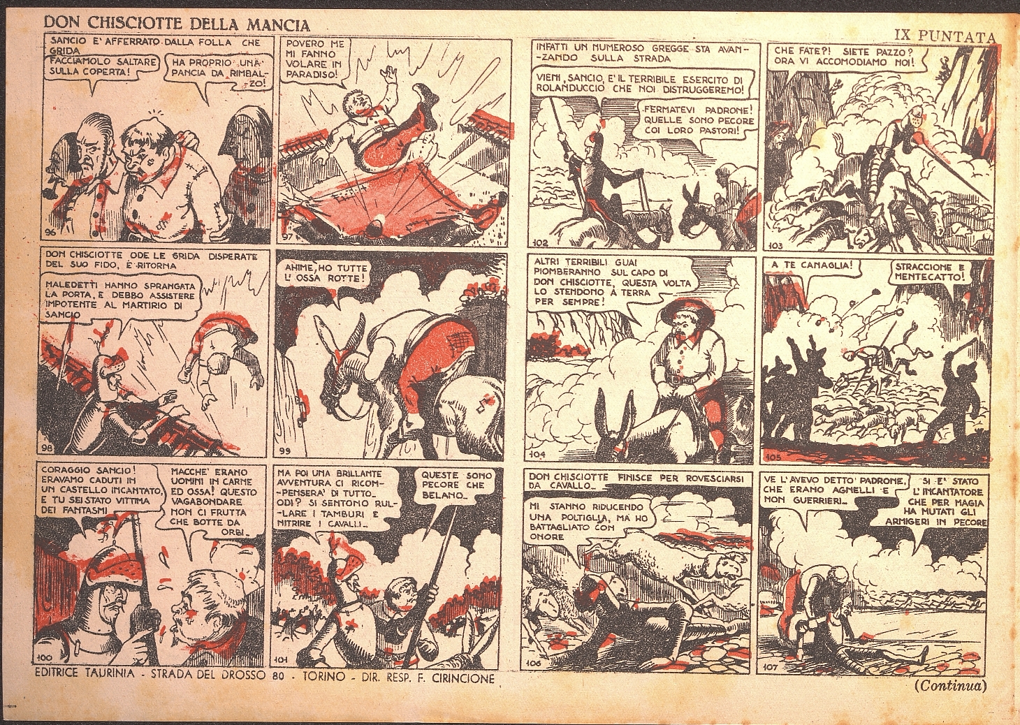 Don Chisciotte della Mancia / riduzione dal romanzo di M. Cervantes di Ardena. Publicado en: Albo viaggi e avventure, Torino: Taurinia, 1949