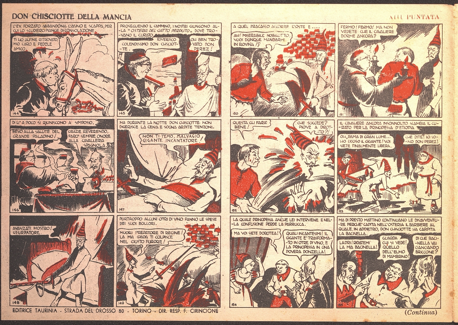 Don Chisciotte della Mancia / riduzione dal romanzo di M. Cervantes di Ardena. Publicado en: Albo viaggi e avventure, Torino: Taurinia, 1949