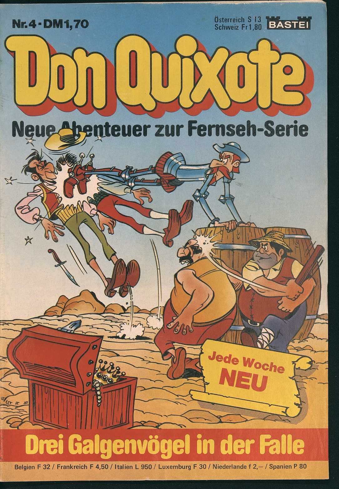 Don Quixote : der trick des falschen grafen: neue abenteuer zur Fernseh-Serie. köln : Bastei, [1981] 