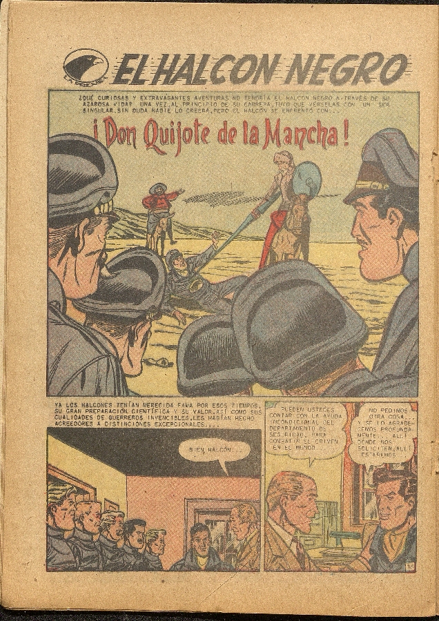  El Halcón negro, ¡Don Quijote de La Mancha!. México, D.F.: La Prensa, 1960 Nº129, 30 noviembre 1960; P. 18-24
