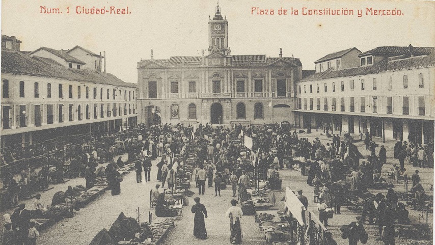 Plaza del Mercado - Foto antigua del Centro de Estudios de Castilla La Mancha